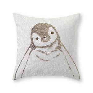 Society6 The Little Intellectual Penguin Throw Pillow Indoor Cover (16" x 16") with pillow insert