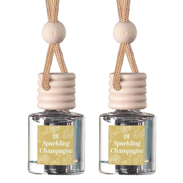 CANDECraftCo Car Air Hanging Fragrance Oil, Car Auto Freshener for Essential Oils, Scents Fragrance Aromatherapy Automobile Diffuser, Long Lasting (Sparkling Champagne)