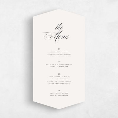 Beige Diamond Wedding Menu - Lennon