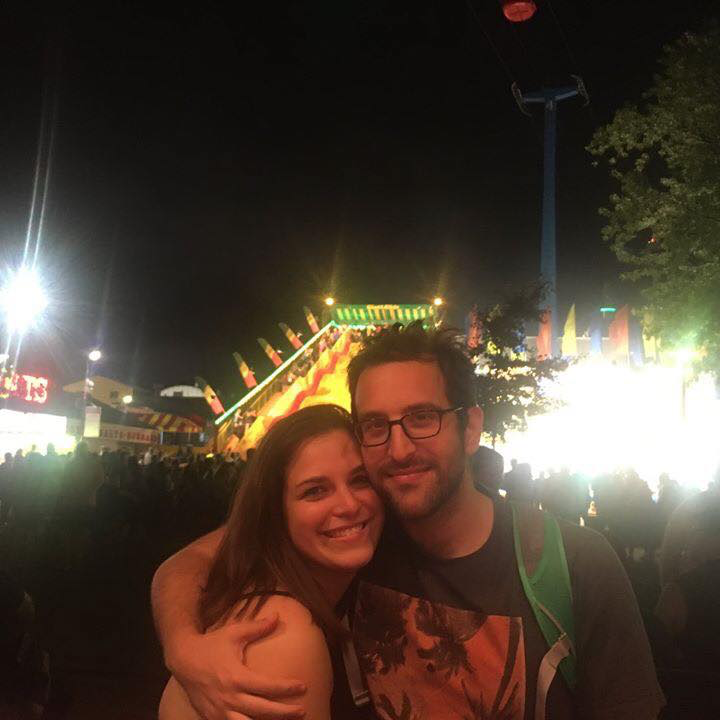 This picture was taken just after Dan proposed to Aviva on the Giant Slide at the State Fair