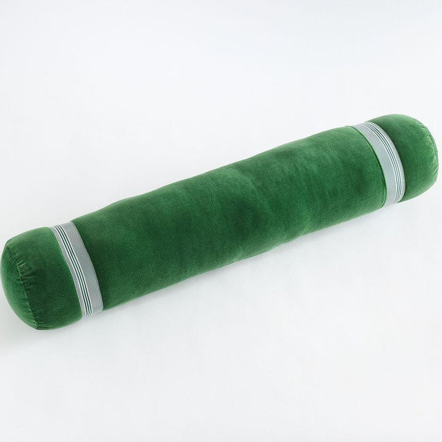 Brandon Maxwell Sullivan Velvet Bolster, Green Multi