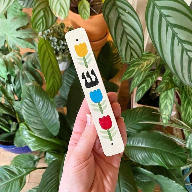 Mezuzah Case (Tulip Folk Art Inspired)