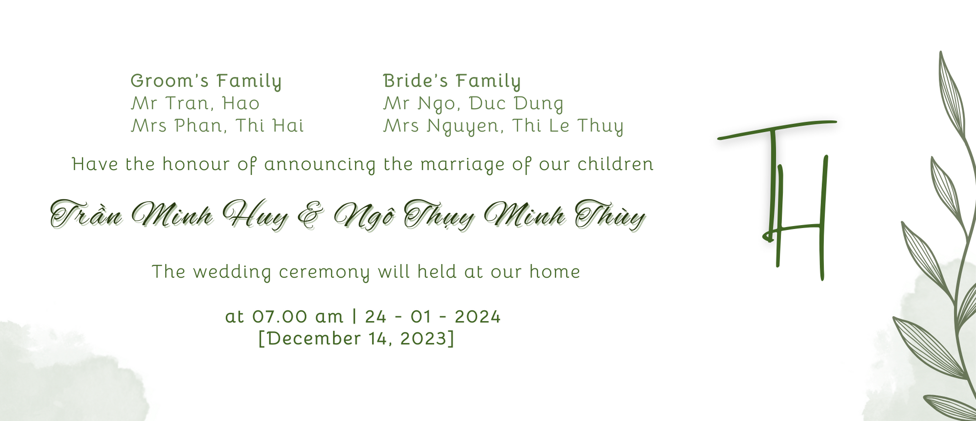 The Wedding Website of Huy Tran and Thuy Ngo