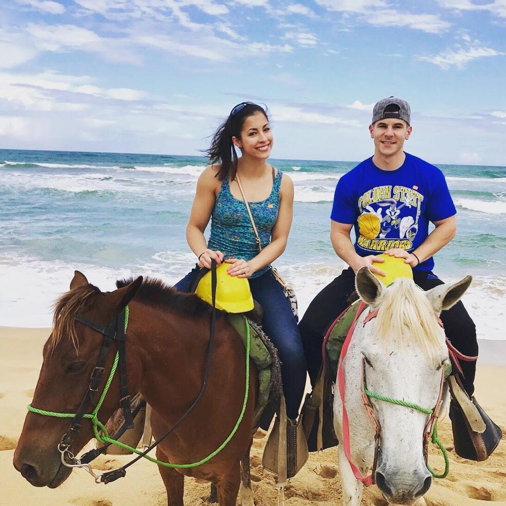 Horseback riding in Punta Cana! (her horse was better)