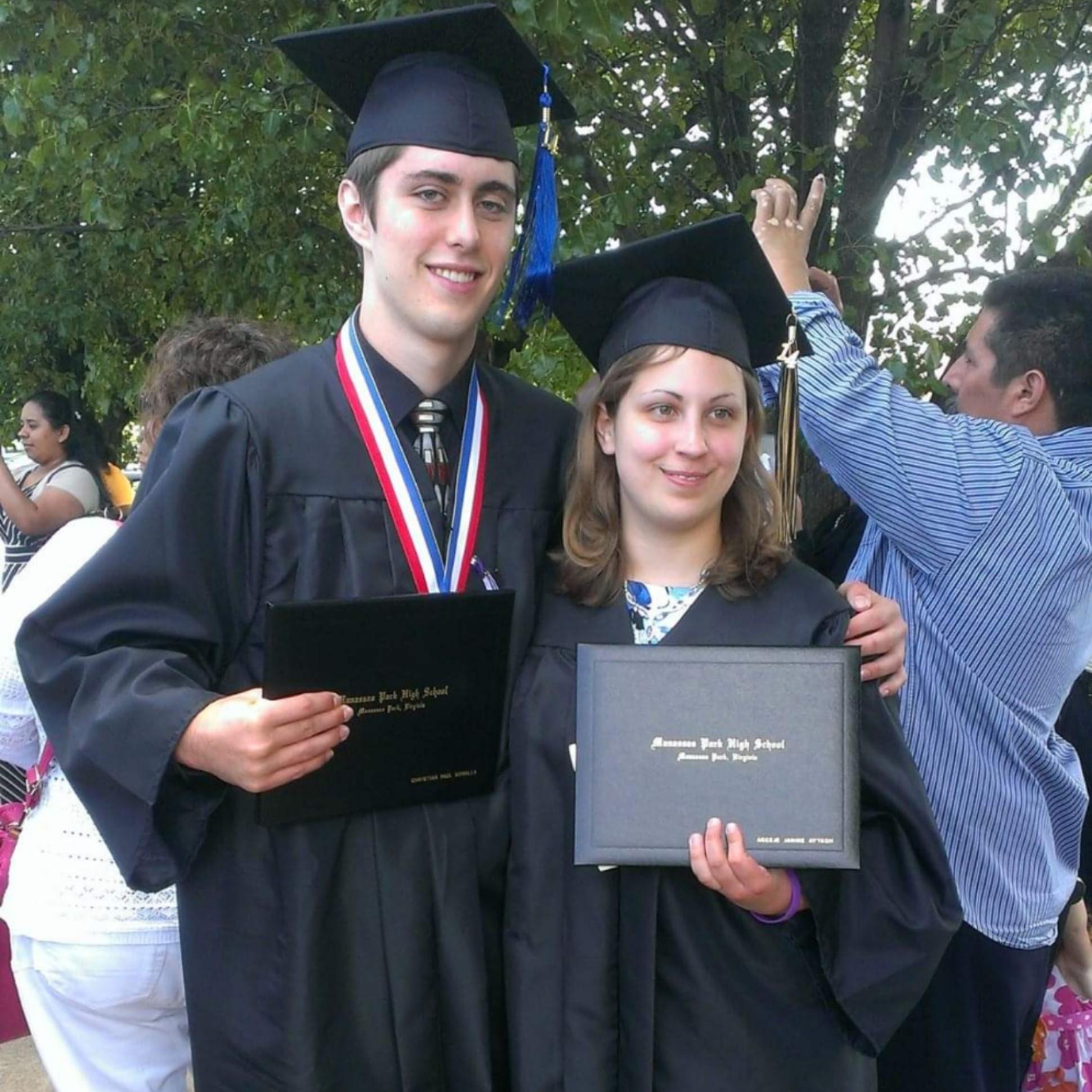 Areeje and Christian graduating from Manassas Park High School where they met and fell in love.