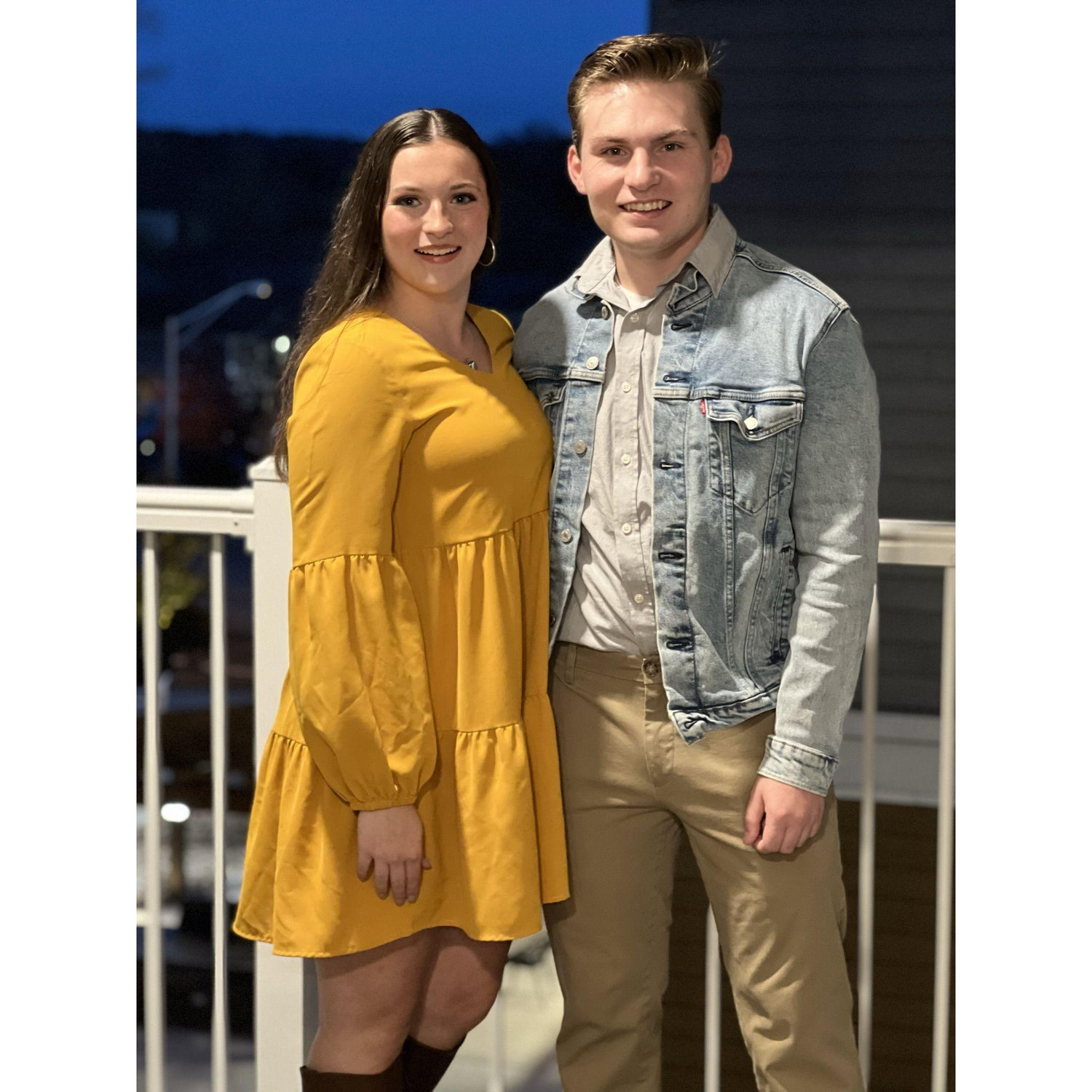 Photo after a nice dinner out together (Blacksburg, VA)(Oct 2022)