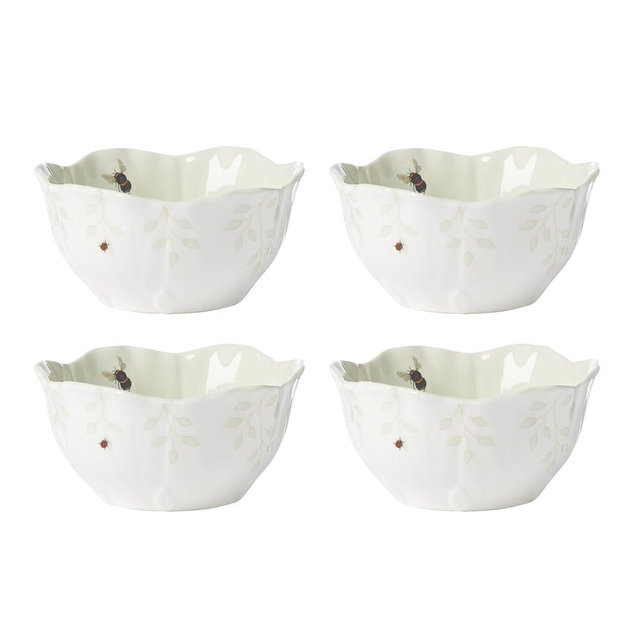 Lenox 897162 Butterfly Meadow Floral Dessert Bowls, Green, Set of 4