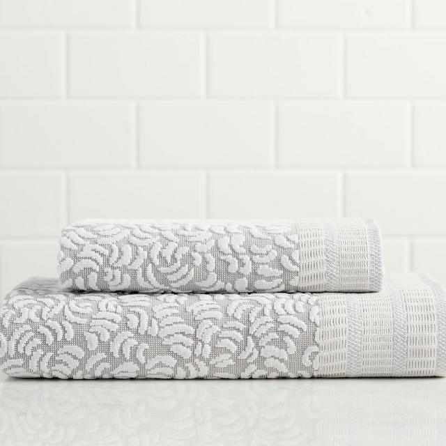 Gray Rebecca Atwood Swirl Organic Sculpted Hand Towel