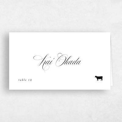 White Wedding Place Card - Thorn Beef
