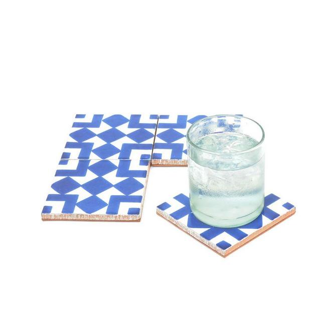 Made Solid Talavera Tile Coasters - Blu
