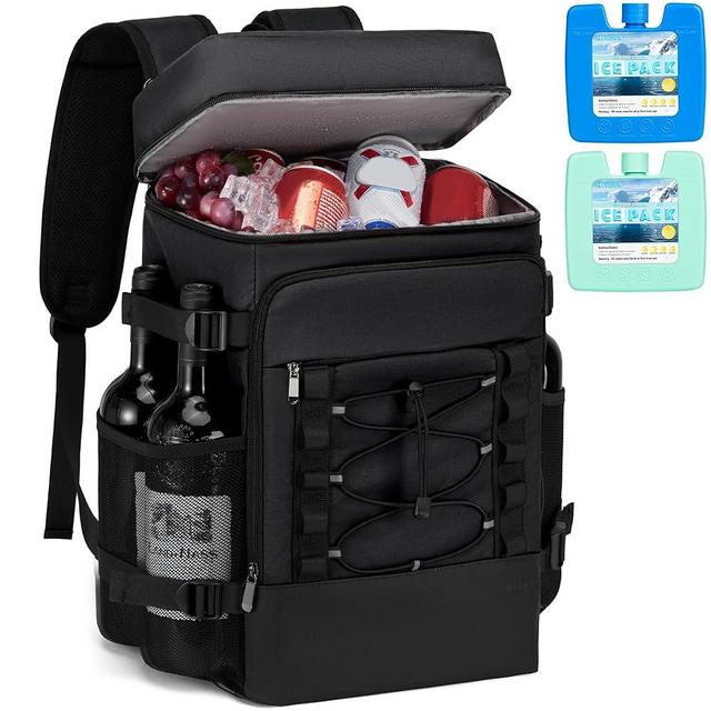 Cooler Backpack with 2pc Ice Packs - 40 Cans Insulated Backpack Cooler for Men & Women, 2 Leak Proof Compartments Lunch Cooler Bag for Picnic, Camping and Beach - MIYCOO
