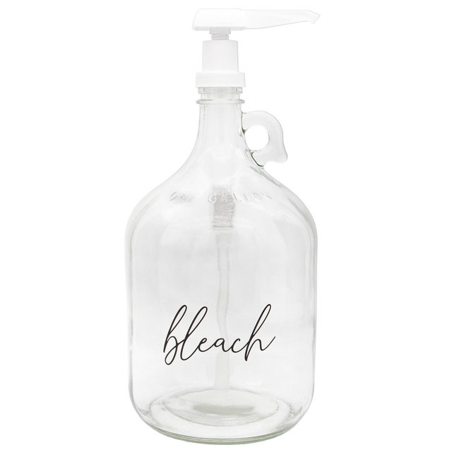 Darware Gallon Bleach Pump Bottle; Big Laundry / Cleaning Pump Dispenser Jug