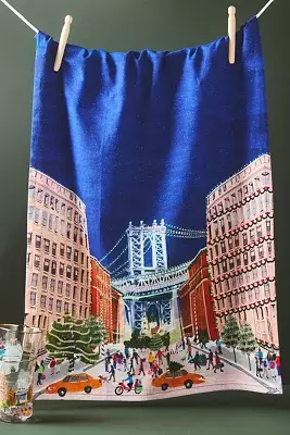 Holiday in the City Dish Towel