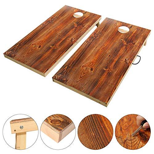 OOFIT Foldable Wood Cornhole Set Waterproof Bean Bag Toss Game Set, Premium Cornhole Game Set - Portable Corn Toss Boards & 8 Bean Bags, Family Outdoor Lawn Yard Game