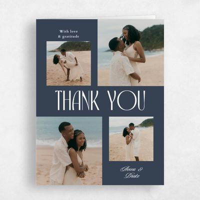 Grayed Navy, Blue Wedding Thank You - Trogir Multiphoto