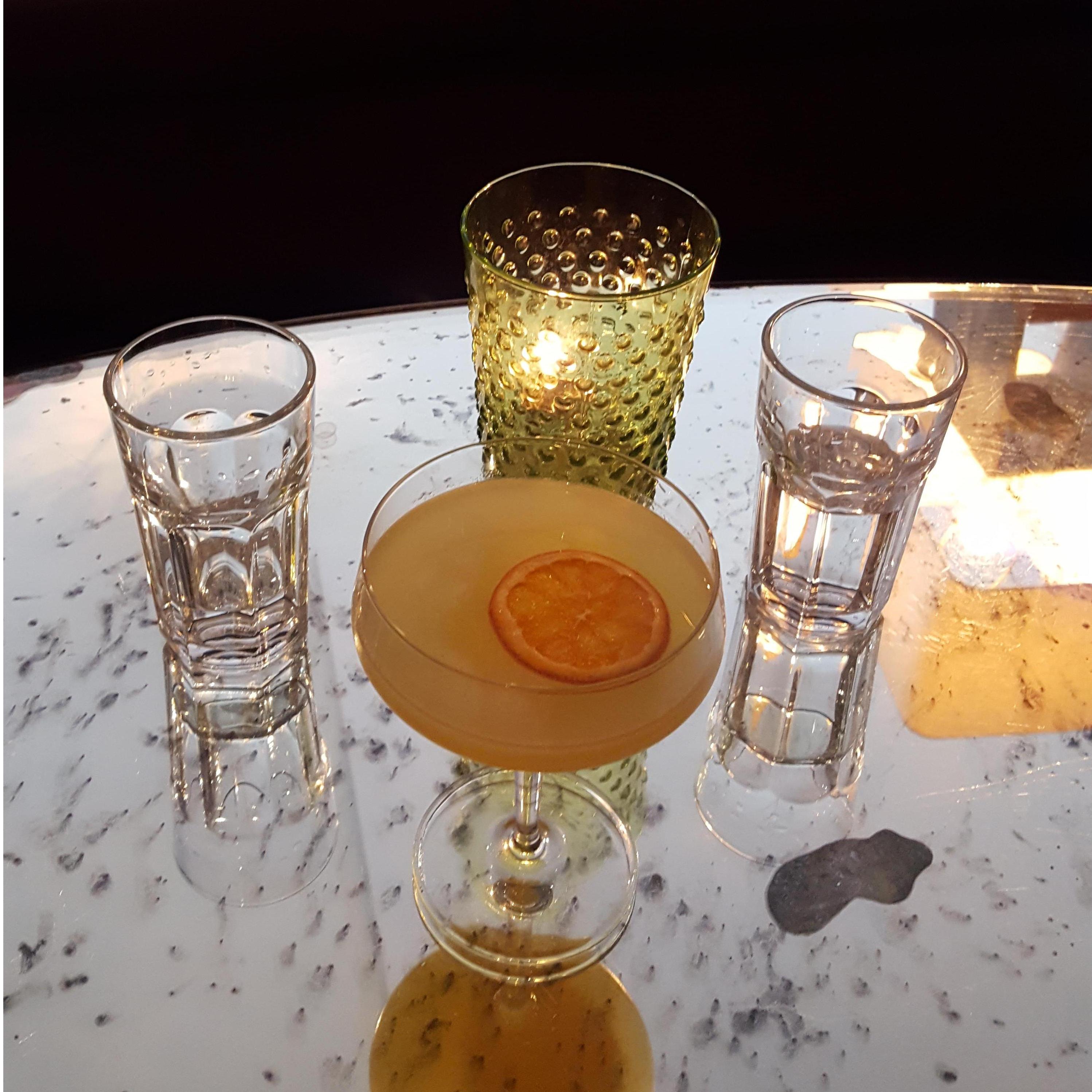 Sharing our favorite cocktail on one of our first dates