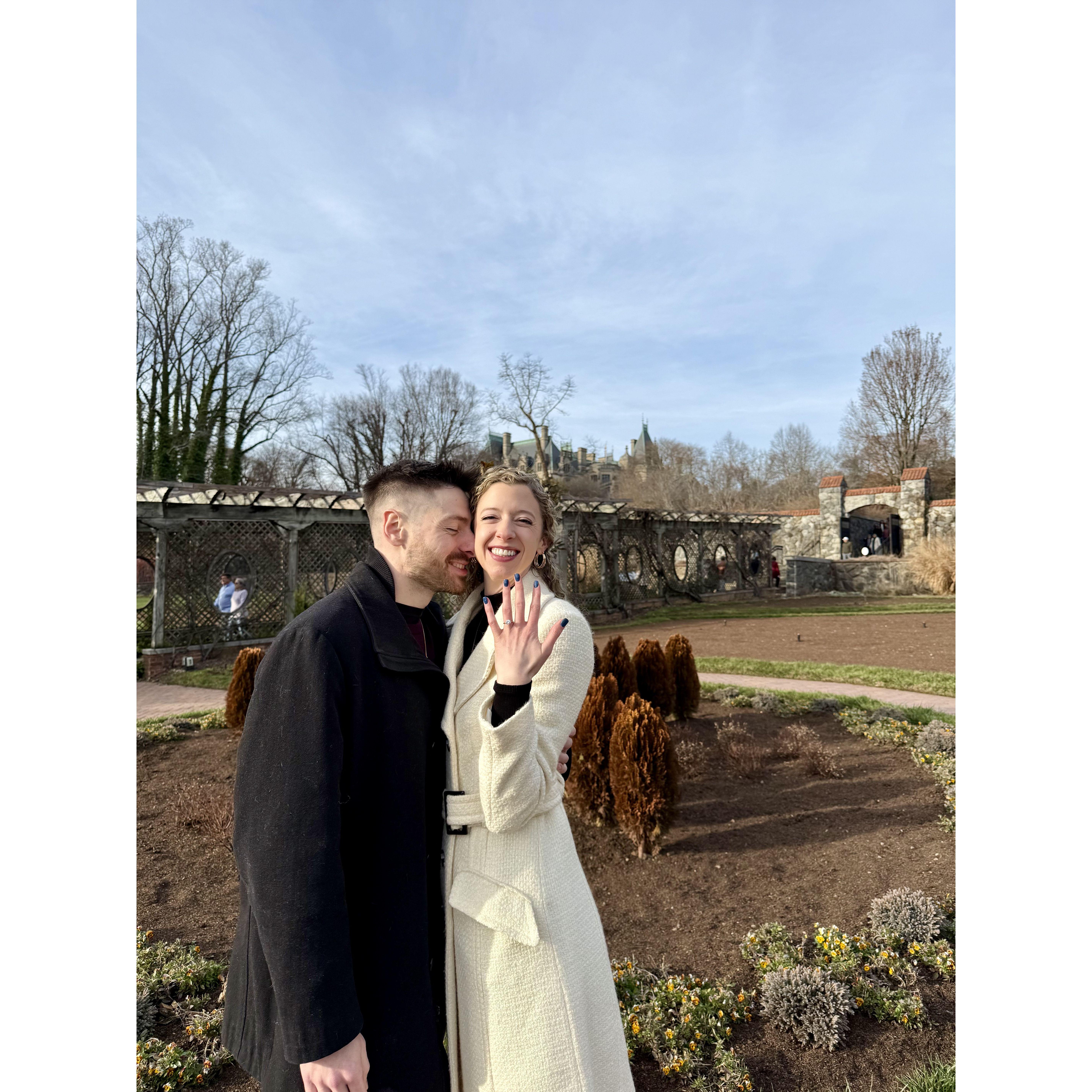 David proposes at the Biltmore Estate in Asheville! 12/14/24