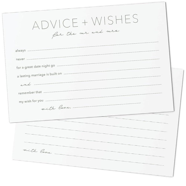 Advice & Wishes Cards for the Mr. & Mrs, 50‑Pack, 6×4 – Guestbook Alternative for Wedding, Bridal Shower, Reception Keepsake (Mr and Mrs - Landscape)