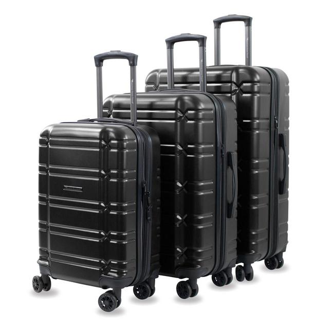 American Green Travel Allegro 3-Piece Hardside Spinner Luggage Set in Black