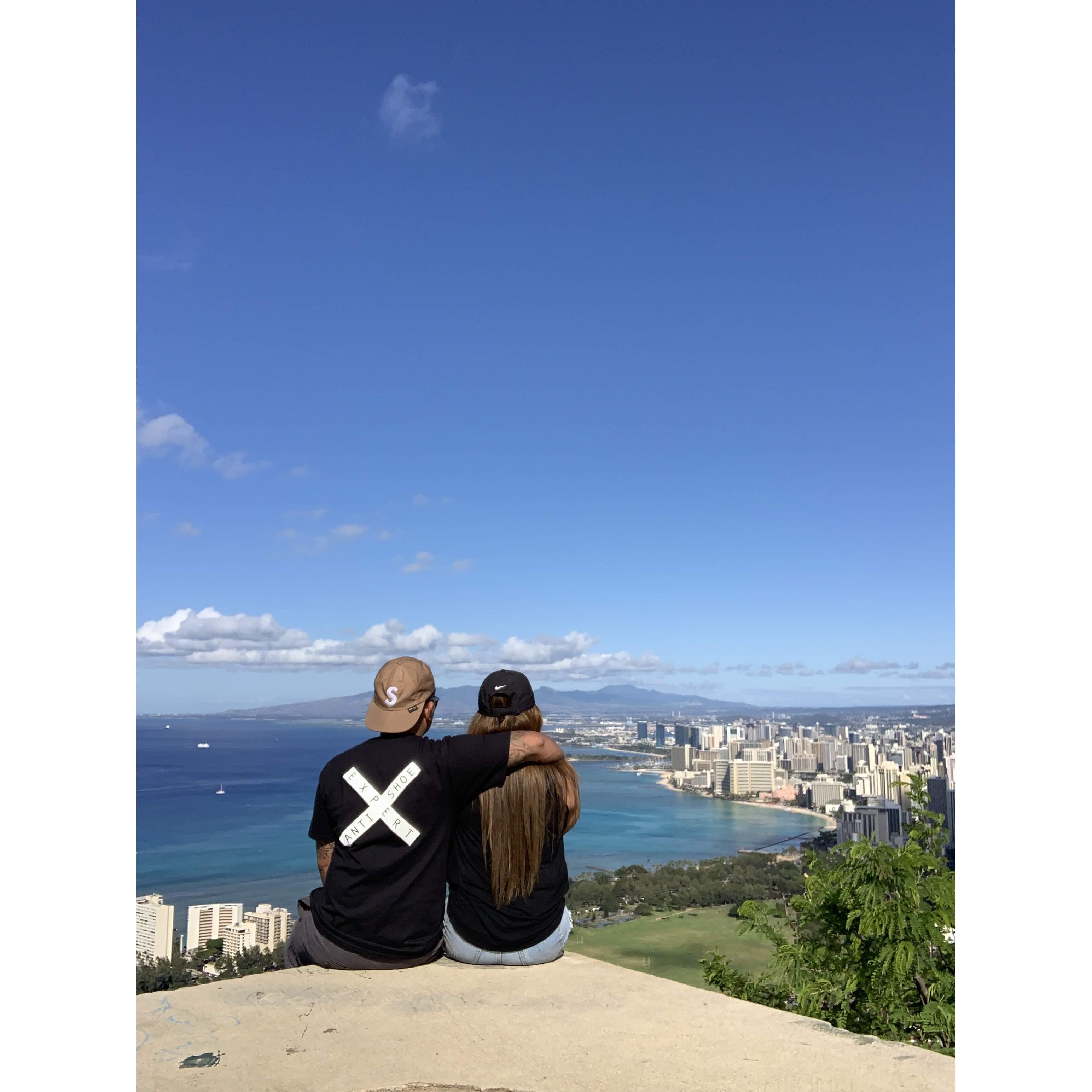 Diamond Head State Monument, Oahu where Donnie asked Emily to be officially official! 
