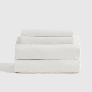 Organic Brushed Cotton Sheet Set in White