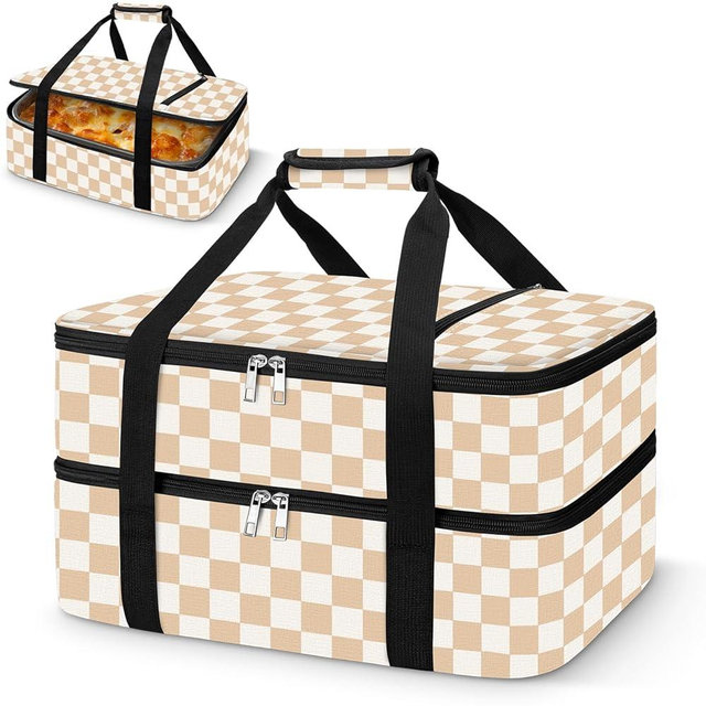 Coobiiya Insulated Casserole Carrier – Portable Tote for Hot or Cold Food, Warmer & Cooler Bag Lunch Bag, Fits 9" x 13" Baking Dish, Ideal for Potluck Parties