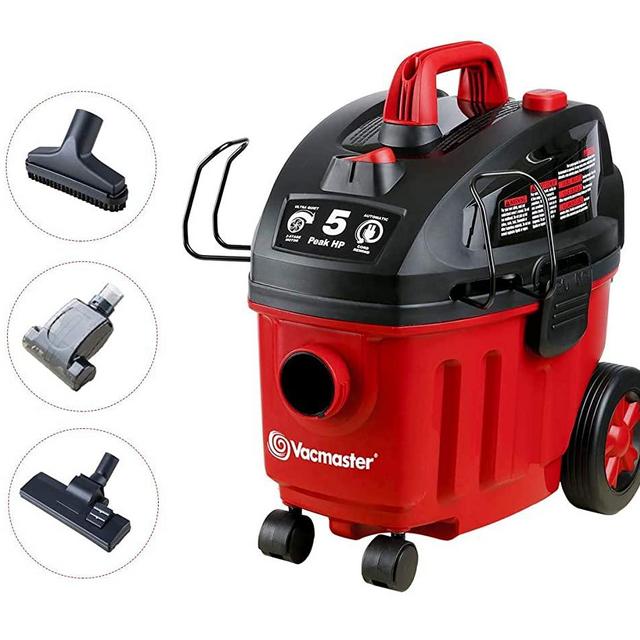 Vacmaster Shop Vac 5 Peak HP 4 Gallon Wet Dry Vacuum Cleaner with Heap Filter 2-Stage Motor Auto Cord Rewind for Powerful Suction and Quiet Operation