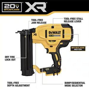 DEWALT 20V MAX XR Lithium-Ion Electric Cordless 18-Gauge Brad Nailer