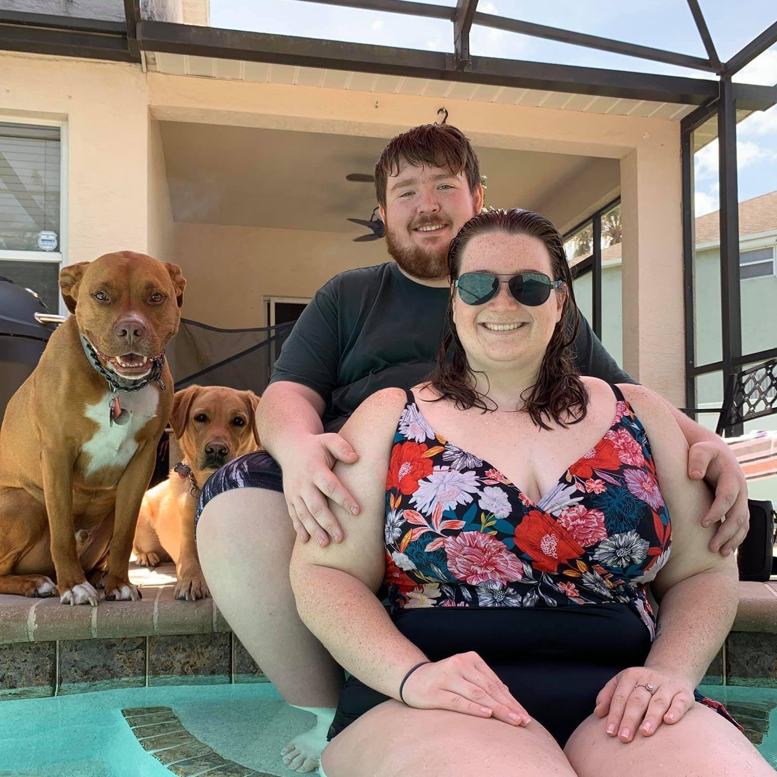 Summer in the pool with our pups