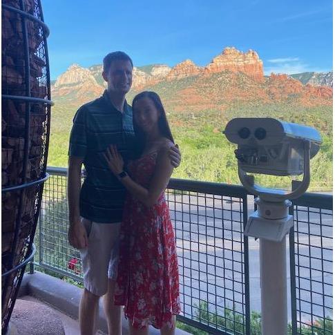 When we went to Sedona for our engagement photo shoot.