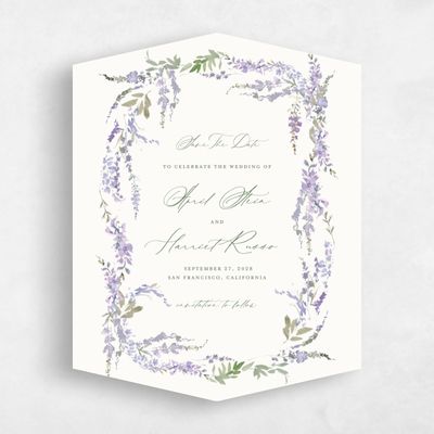 Purple Diamond Wedding Save the Date - Riga Portrait