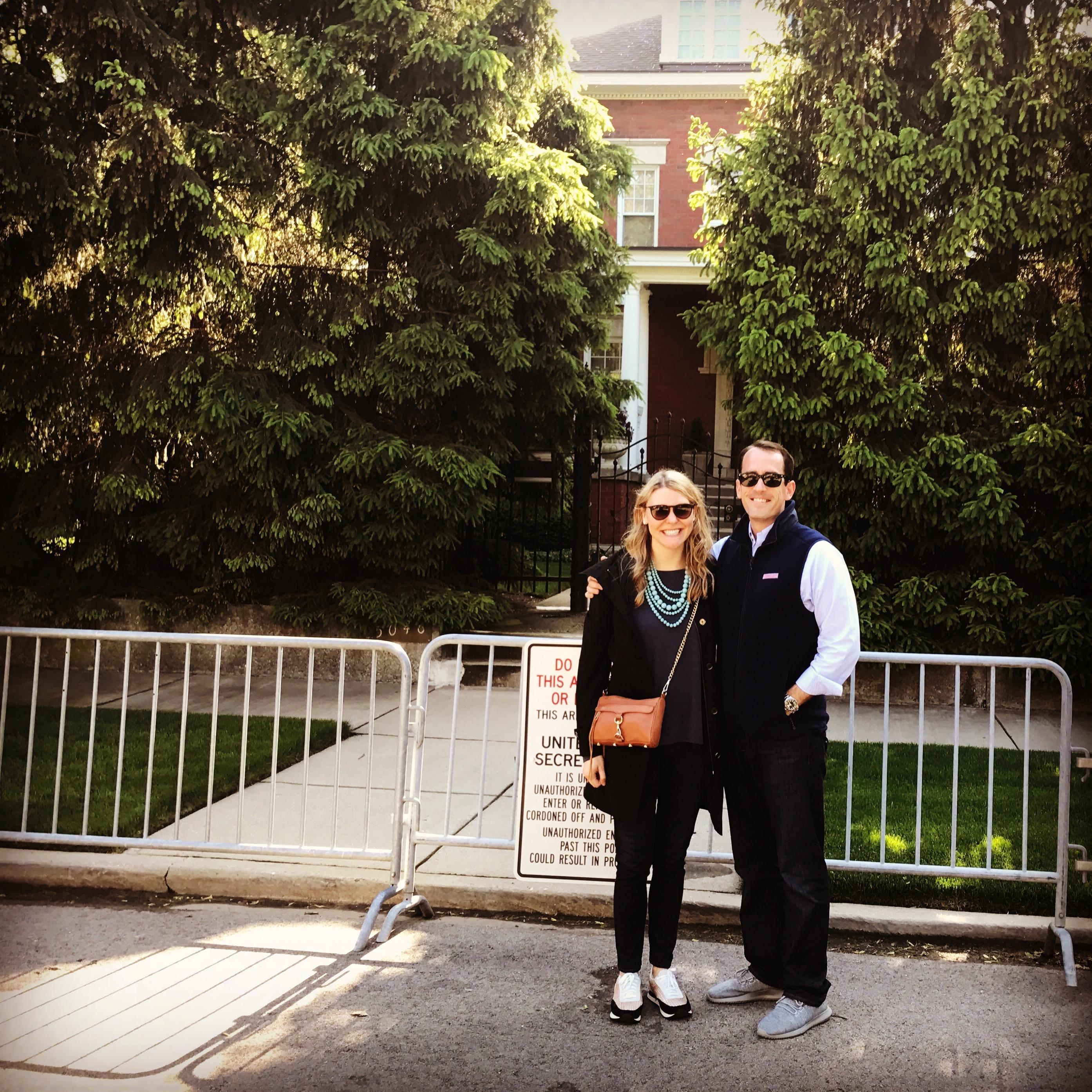 That (not so) little house peaking through the trees is President Obama's home in Hyde Park, Chicago.