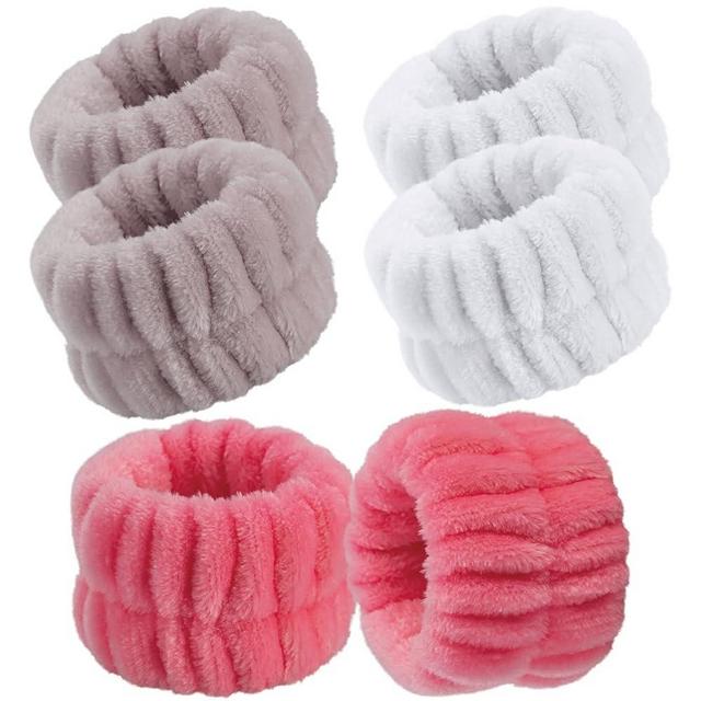 Women's Wrist Towels for Washing Face, Denfany Microfiber Wrist SPA Washband Soft Face Wash Wristbands Absorbent Sweatband for Women & Girls Prevent Water from Spilling Down Wrist
