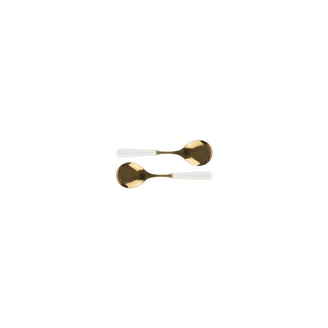 Portmeirion Sophie Conran Salad Servers, Set of 2 - Gold, 10 inch