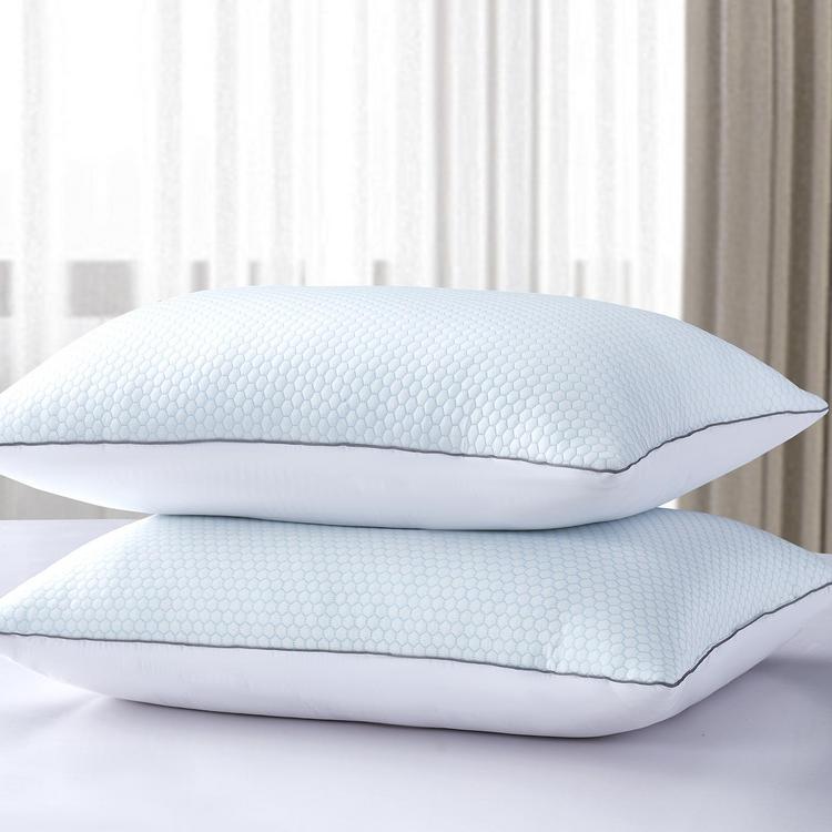 233TC Cotton Medium Firm Decorative Square Feather Pillow 2-Pack