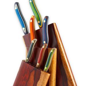 7 Piece Multihued Cocobolo Knifeblock Set