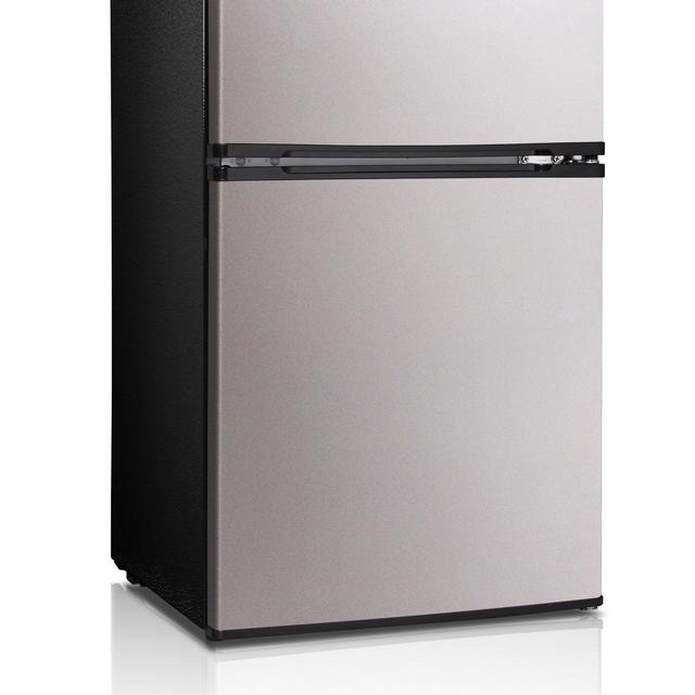 Midea WHD-113FSS1 Double Reversible Door Refrigerator and Freezer, 3.1 Cubic Feet, Stainless Steel