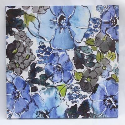 39.4" Floral Acrylic Painting Stretched Canvas Finish Decorative Wall Art - StyleCraft