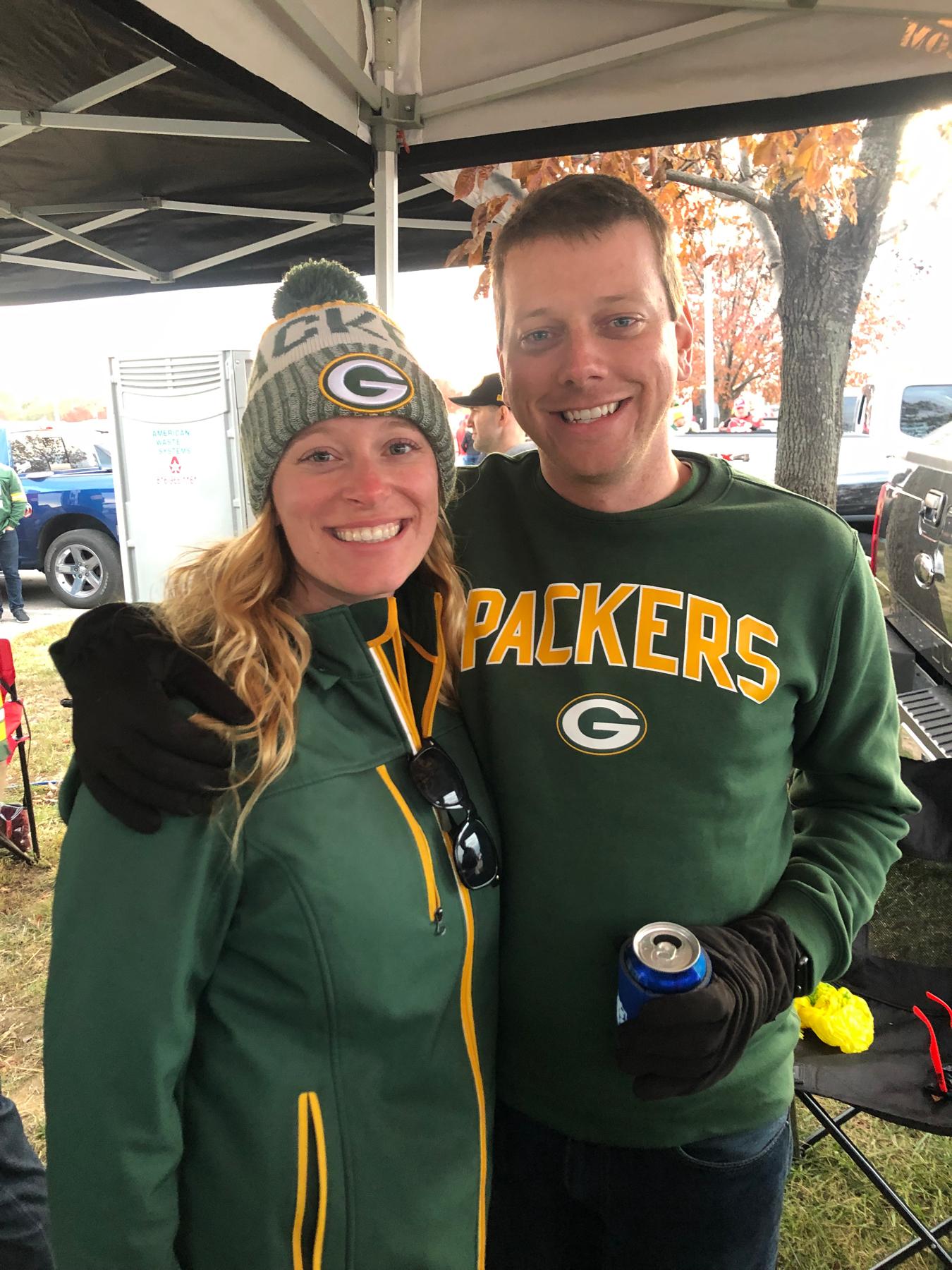 First road trip together down to Kansas City for the Packer vs Chiefs game in October 2019. Packers won!! 🏈🧀❤️