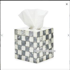 Sterling Check Capiz Boutique Tissue Box Cover