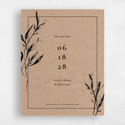 Brown Fall Wedding Save the Date - Griffith Classic