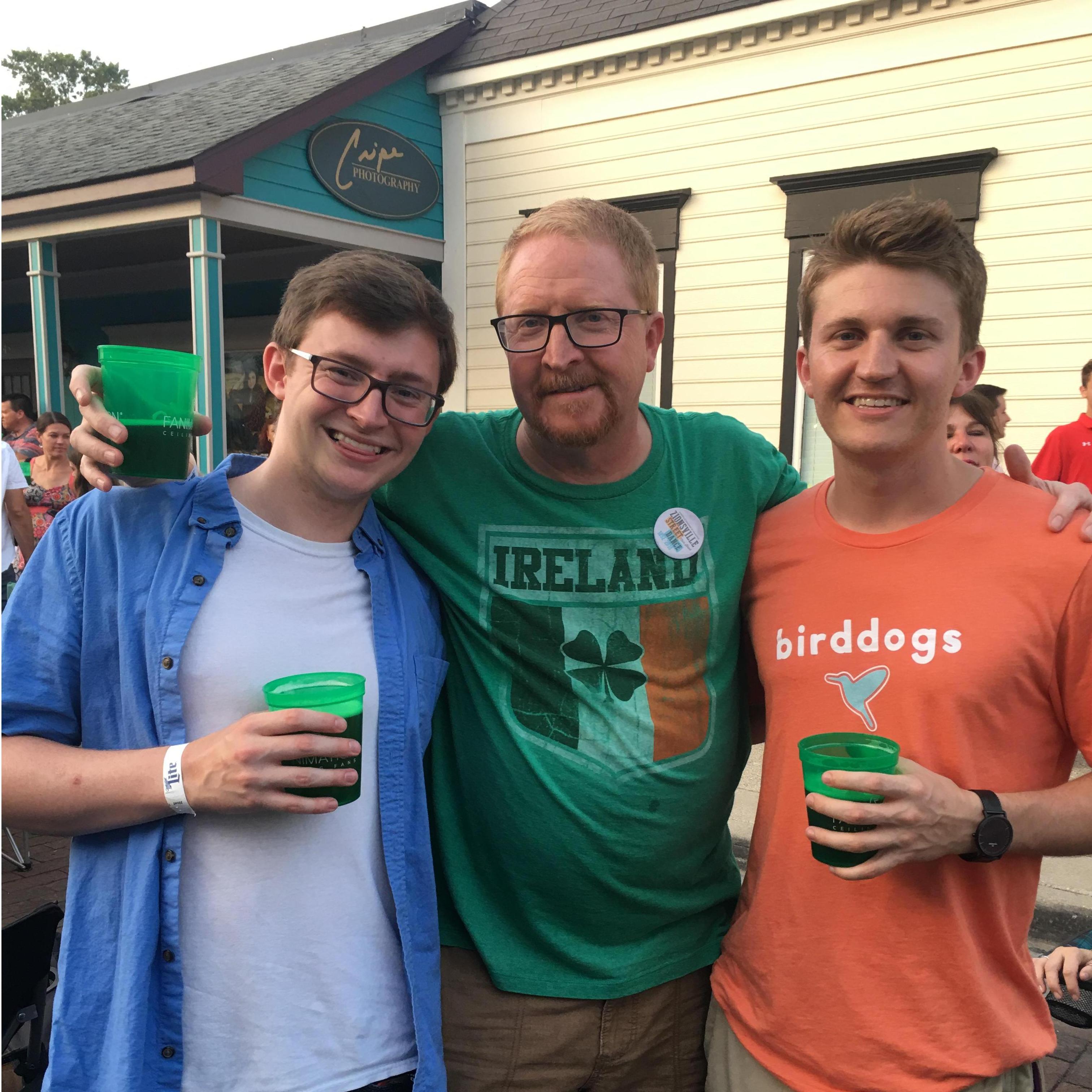 This is TJ's dad, Mike and his brother/best man, Logan.
