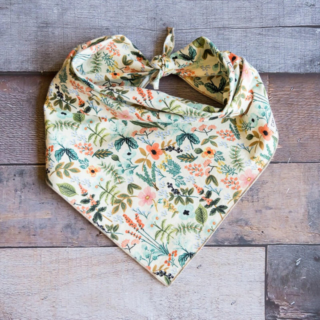 Amalfi Flower Dog Bandana, Tie On Dog Bandana