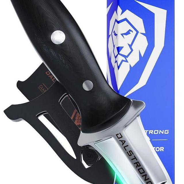 Dalstrong Professional Oyster Knife - 3 inch Clam and Shellfish Shucking Knife - Gladiator Series Elite - Forged HC German Steel - Fish Kitchen Knife - G10 Handle - Sheath Included - NSF Certified