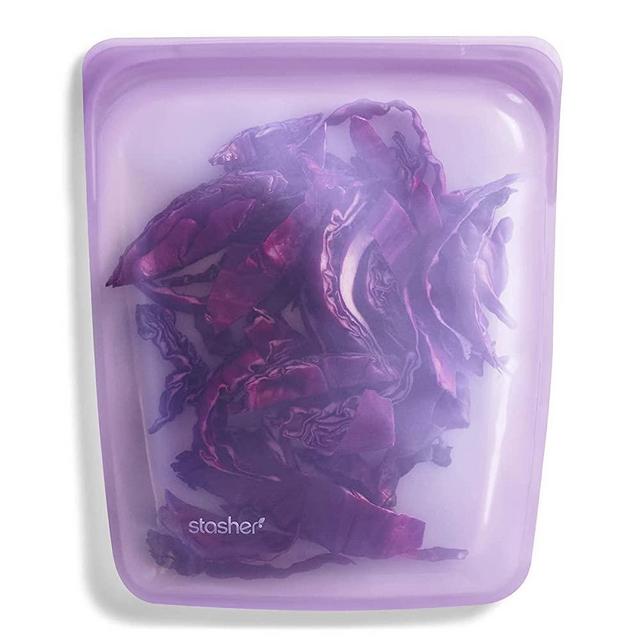 Stasher Platinum Silicone Food Grade Reusable Storage Bag, Purple (1/2 Gallon) | Reduce Single-Use Plastic | Cook, Store, Sous Vide, or Freeze | Leakproof, Dishwasher-Safe, Eco-friendly | 64 Oz