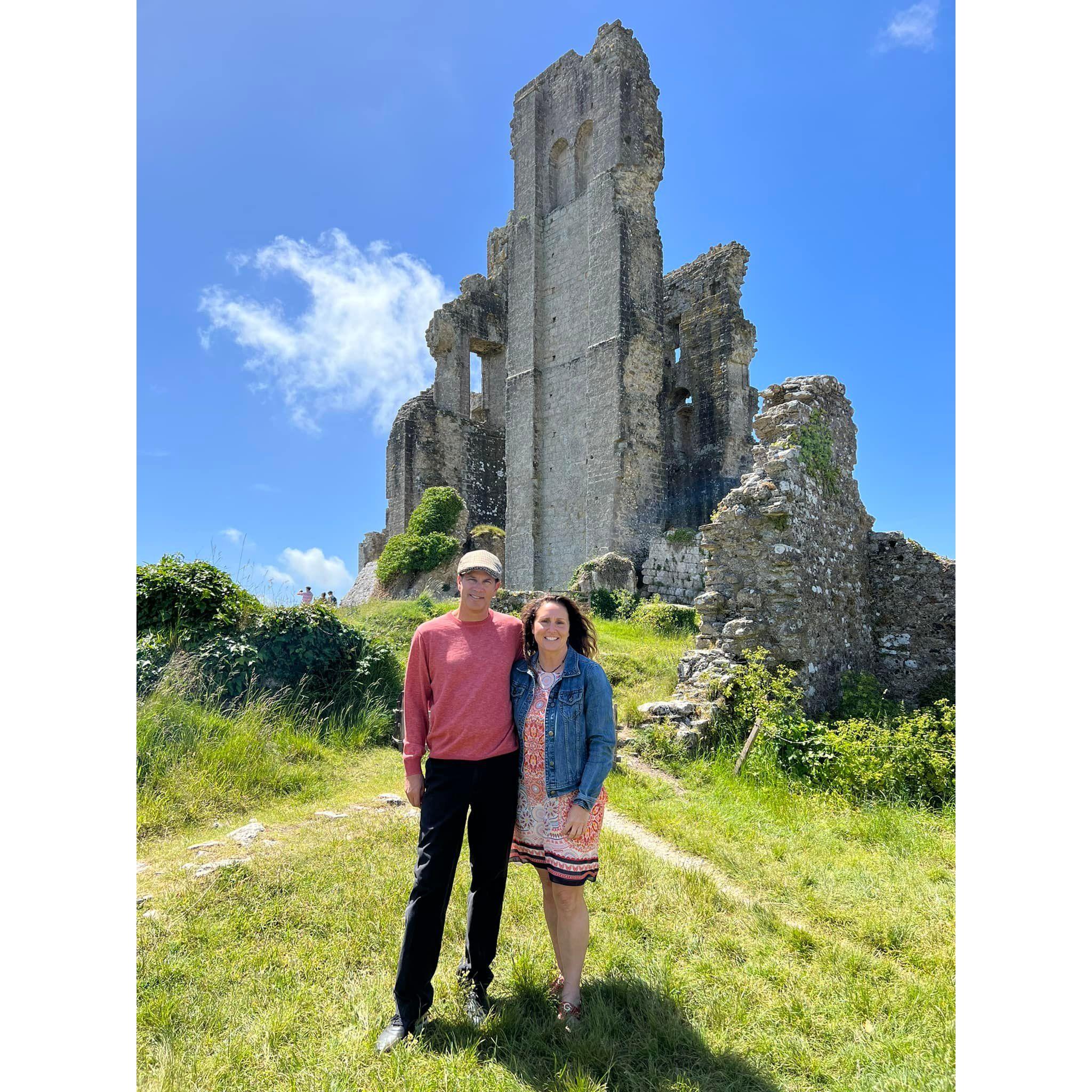 At Corfe Castle in Dorset, England.