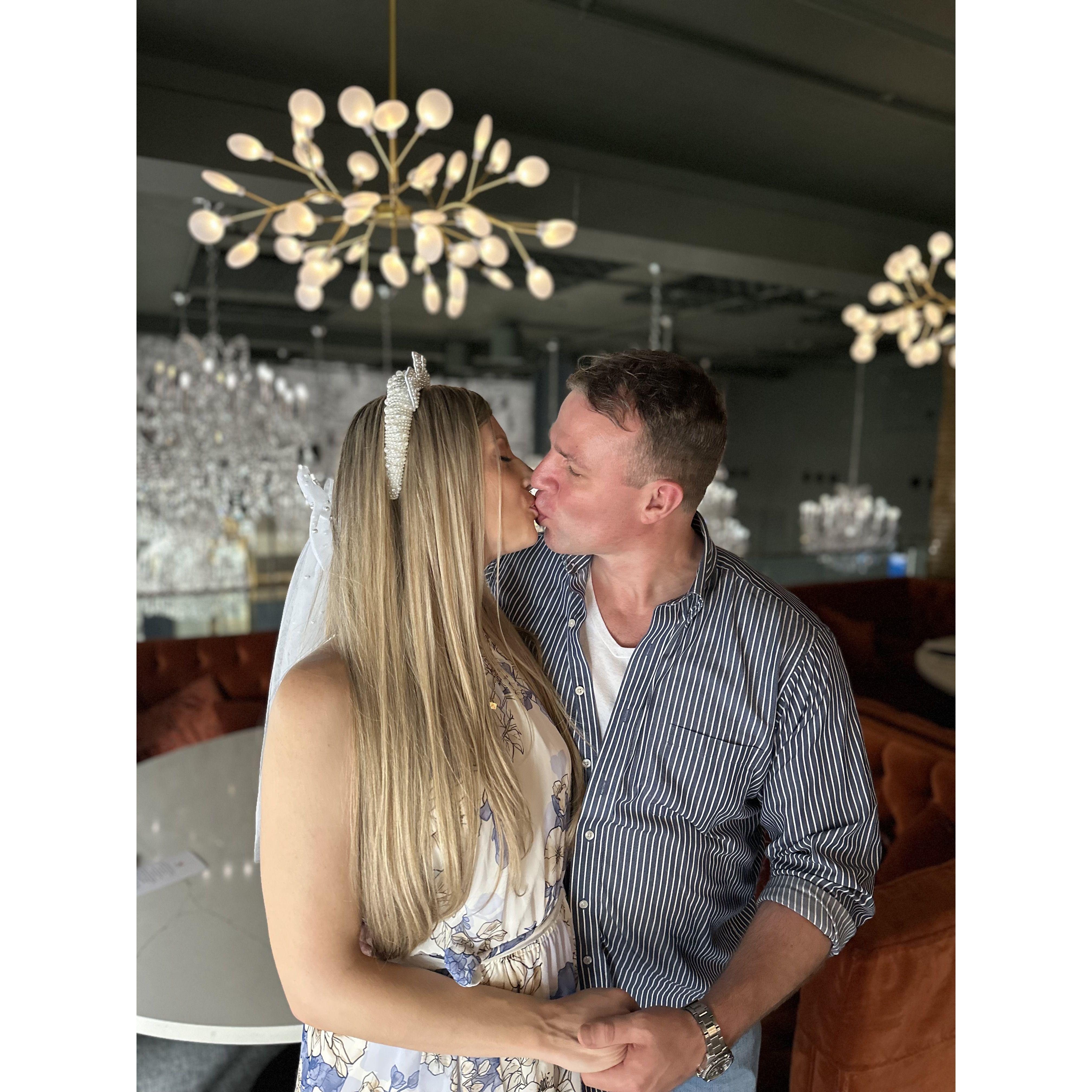 Brian stealing a kiss!