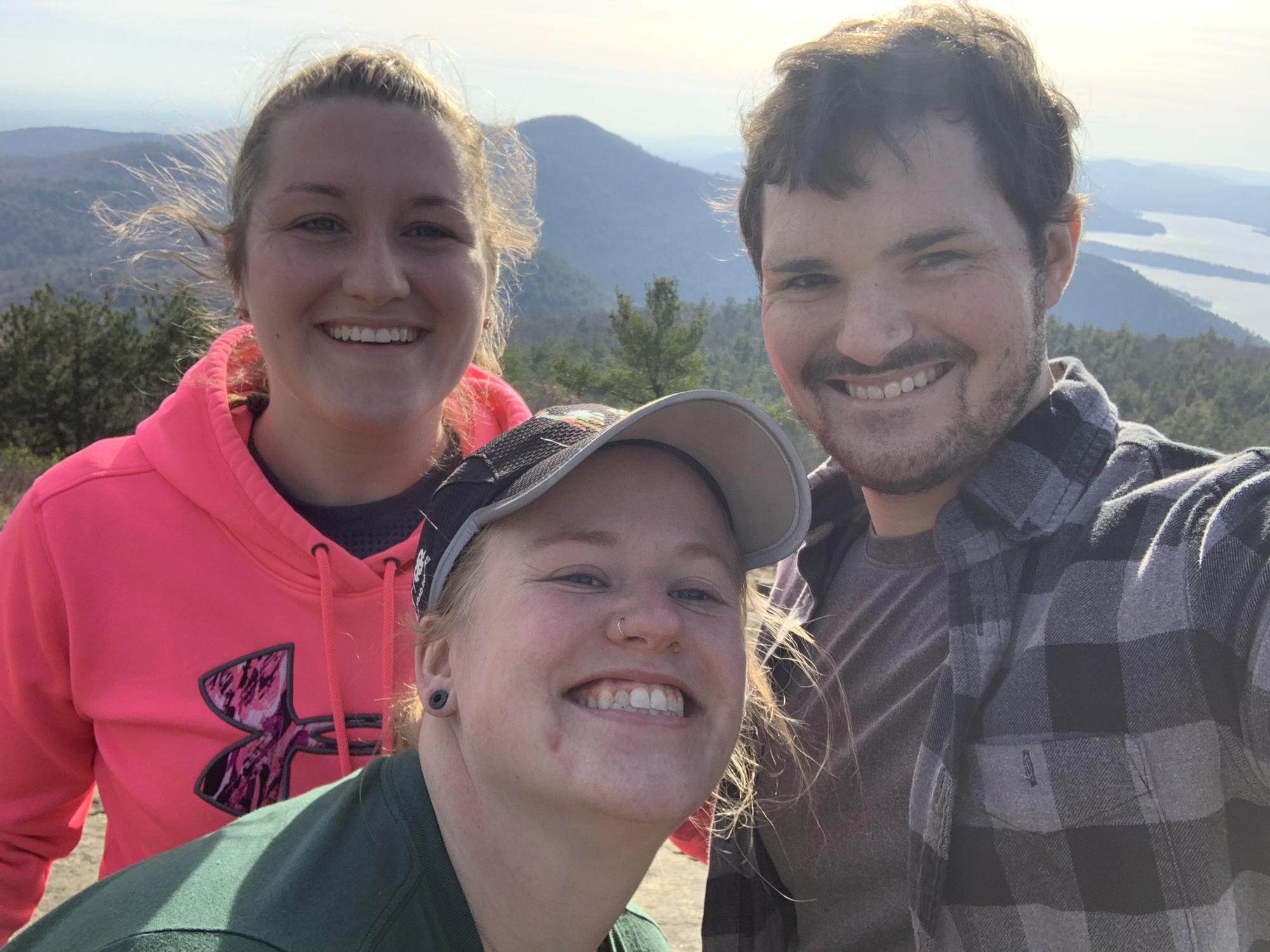 One of our many hikes with our bridesmaid megan!