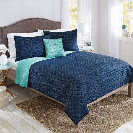 Better Homes and Gardens 4pc Solid Chevron Reversible Quilt Bedding Set