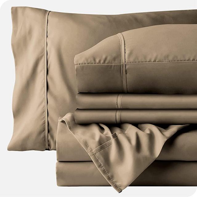 Queen Sheet Set - 6 Piece Set - Hotel Luxury Bed Sheets - Ultra Soft - Deep Pockets - Easy Fit - Cooling & Breathable Sheets - No Wrinkles - Cozy - Taupe - Queen Sheets - 6 PC